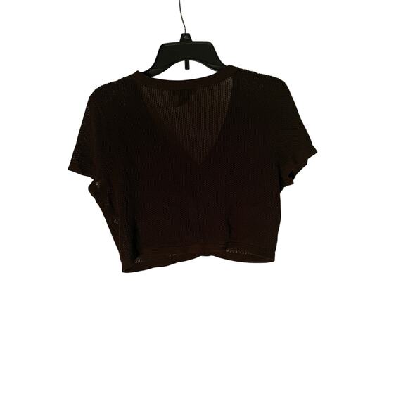 New York & Company Brown Crochet Shaw Women's Large - Picture 4 of 4